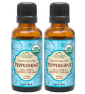 US Organic 100% Pure Peppermint Essential Oil - USDA Certified Organic - 30 ml Pack of 2 - w/Improved caps and droppers (More Size Variations Available)