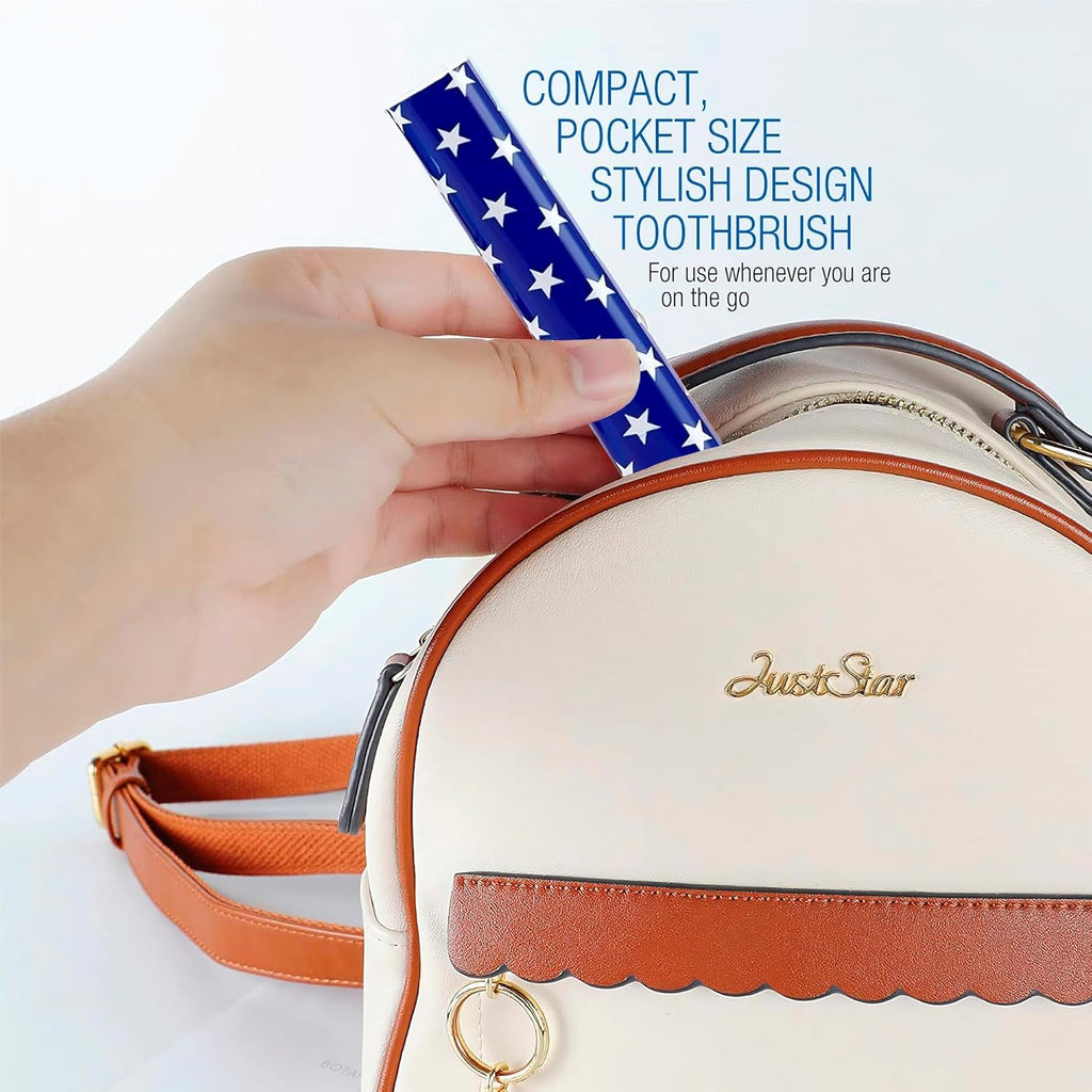 Pursonic Portable Sonic Toothbrush Battery Operated, Battery Included, 3 Brush Heads Included, 22,000 Strokes Per Minute, Brush On The Go (USA)