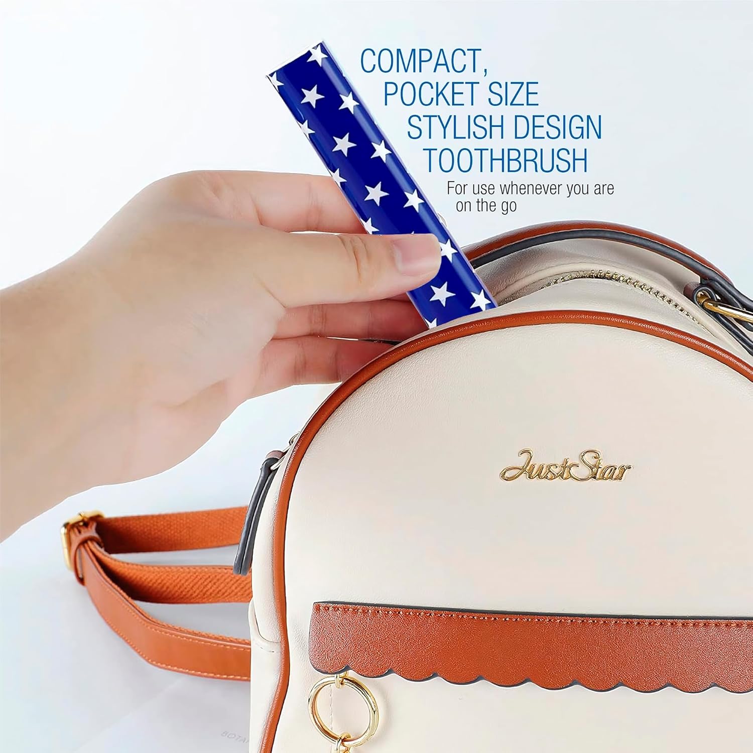 Pursonic Portable Sonic Toothbrush Battery Operated, Battery Included, 3 Brush Heads Included, 22,000 Strokes Per Minute, Brush On The Go (USA)