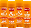 O'Keeffe's Unscented Lip Repair Lip Balm for Dry, Cracked Lips, Stick, (Pack of 4)