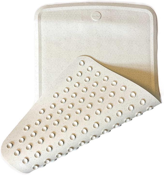HEVEA Baby & Toddler Bath Mat - 100% Natural Rubber Non Slip Bathtub Mat for Baby - Upcycled, Danish Design - Safe & Sustainable Bathroom Essential (Sand)