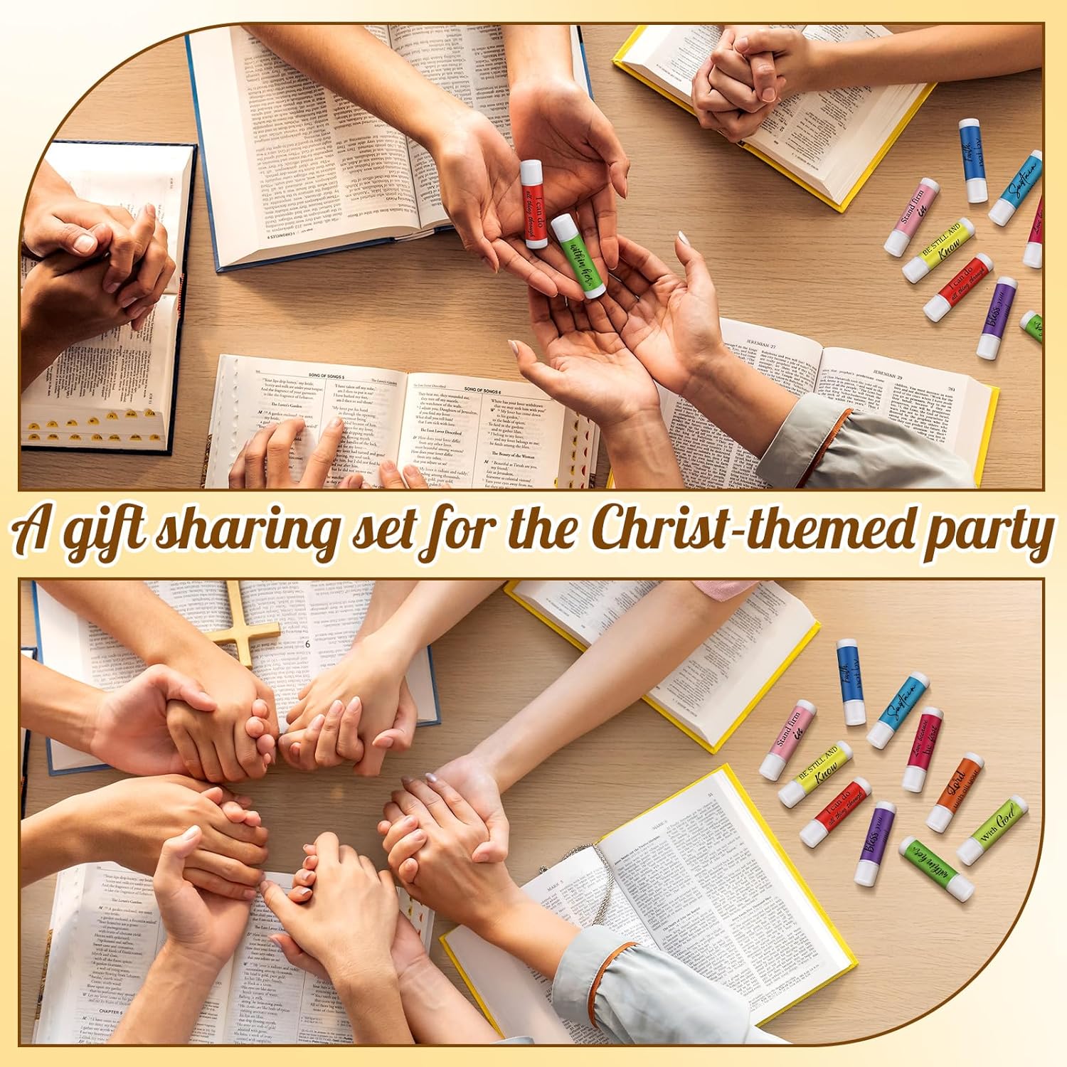 50 Pack Christian Religious Gifts Bulk Lip Balms for Women Men Religious Church Party Favors Bulk Bible Verse Lip Balm with Scripture Inspirational Gifts for Coworkers Staff Employee(Classic)