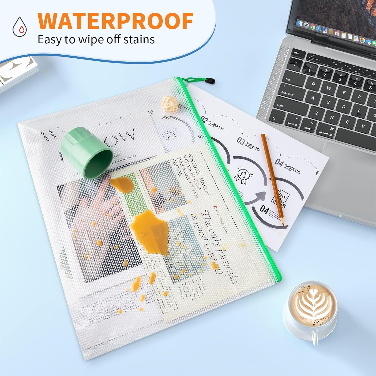 Umriox 16 Pack Large Zipper Bags 16.9x12.4 in, A3 16 Colors Mesh Zipper Document Pouch for Organizing, Storage Bags with Zipper for Board Game, Puzzles, Sewing Project, Travel Supplies