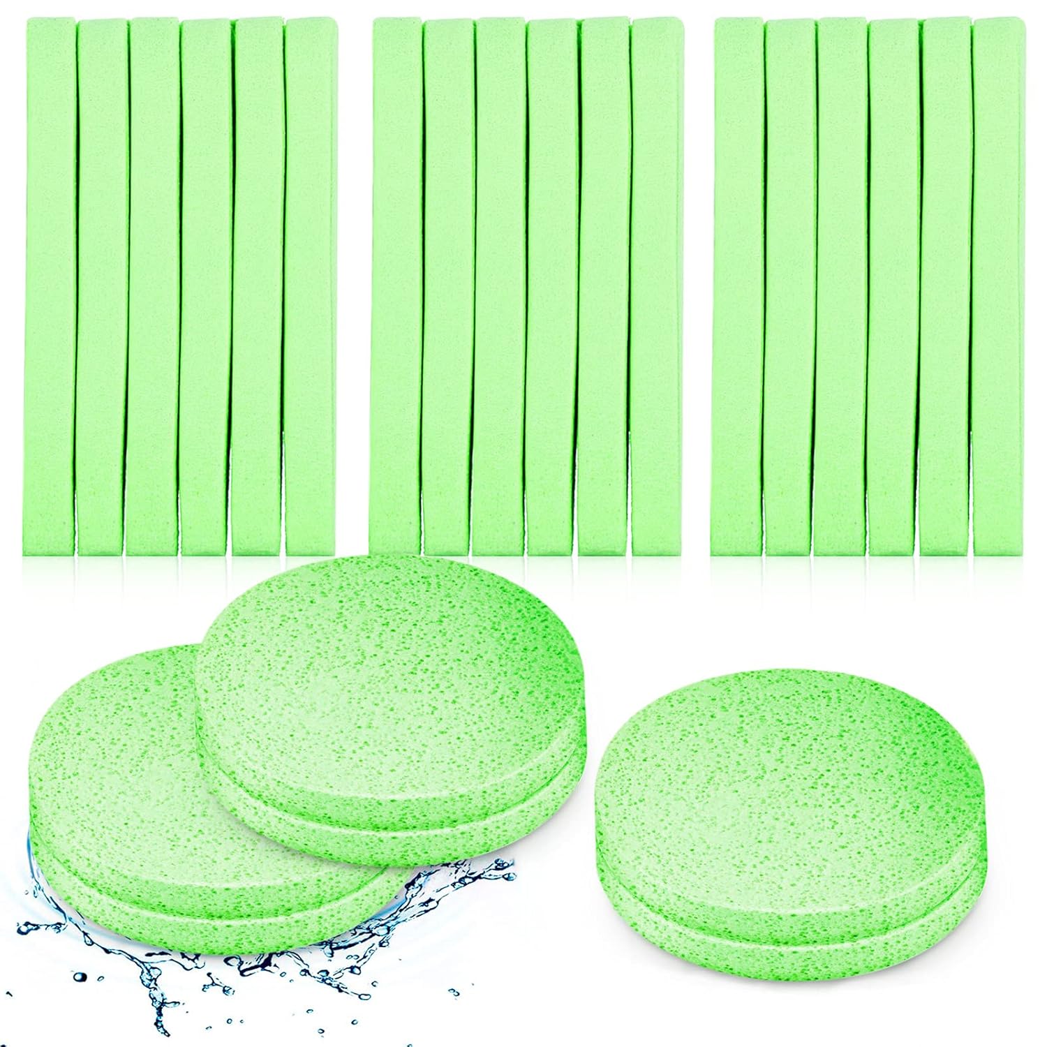Patelai 120 Pieces Compressed Facial Sponge for Estheticians Face Makeup Removal Cleansing Sponge Pad Exfoliating Spa Wash Round Facial Cleansing Pads Supplies(Green)
