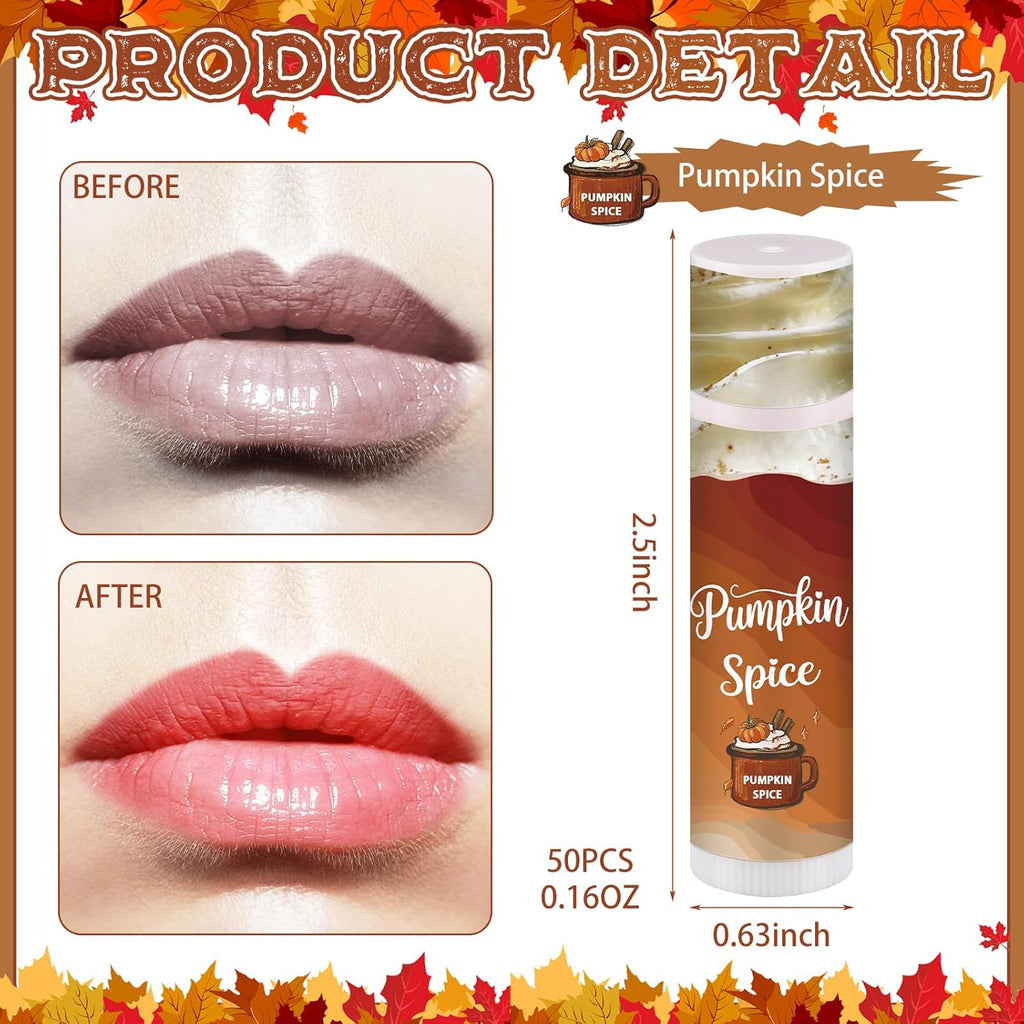 75 Pcs Pumpkin Spice Lip Balm Bulk Fall Thanksgiving Party Favor Basket Stuffers Small Thank You Appreciation Gifts Advent Beauty Calendar for Adult Women Men Employee Coworker Staff Teacher Customer