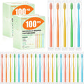 200 Pack Disposable Toothbrushes Bulk – Individually Wrapped Soft Bristles Single Use for Adults & Kids, Travel Hotel Guest Dental Office Donation Emergency Hygiene,Minimalist Design 5 Colors