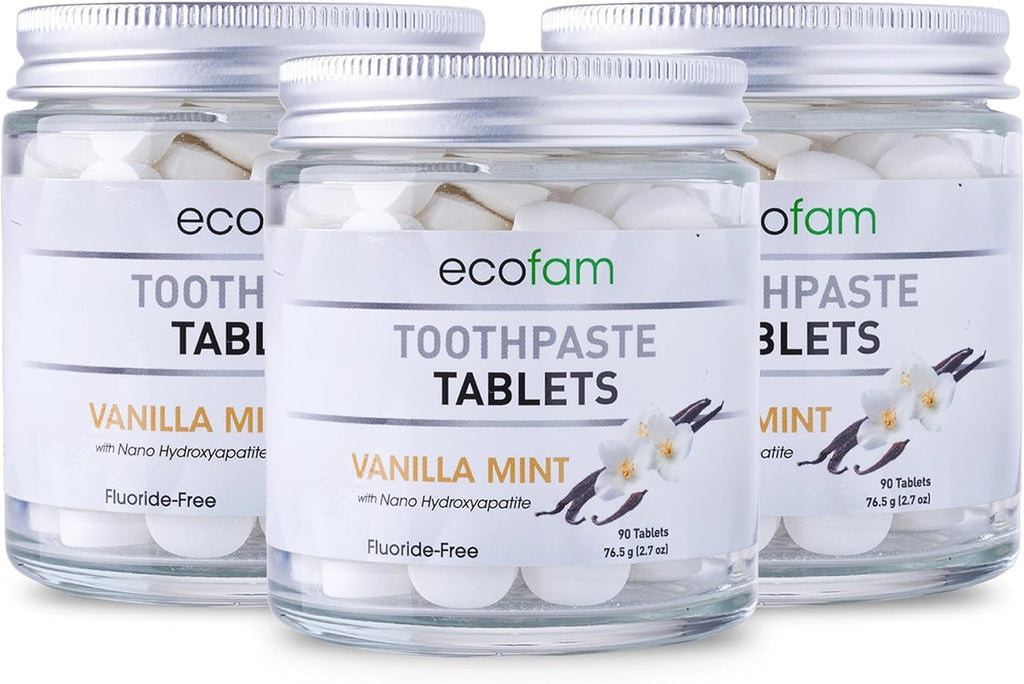 Toothpaste Tablets – Vanilla Mint | Nano Hydroxyapatite Toothpaste Tablets Chewable | Fluoride Free l 90 Tabs