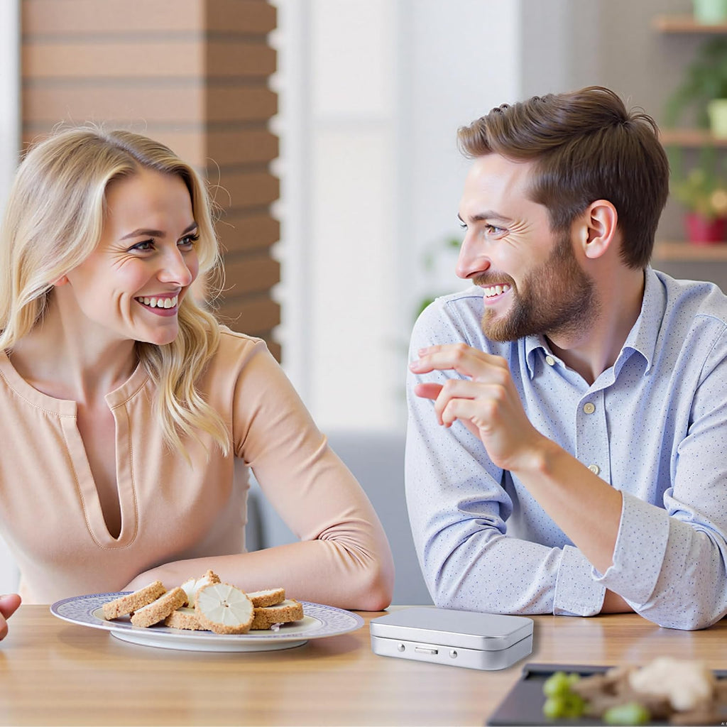 2Pack Dental Floss Portable Case,Refillable Portable Floss Pick Holder Container with Mirror,Small Floss Dispenser for Travel, Dates,Dinners and Hotels(Silver)