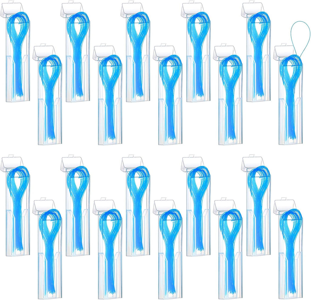 1000 Pcs Dental Floss Threaders Deep Clean Floss for Braces, Bridges, and Implants, Multifunctional Nylon Loop Design for Your Teeth, Pack of 20(Blue)