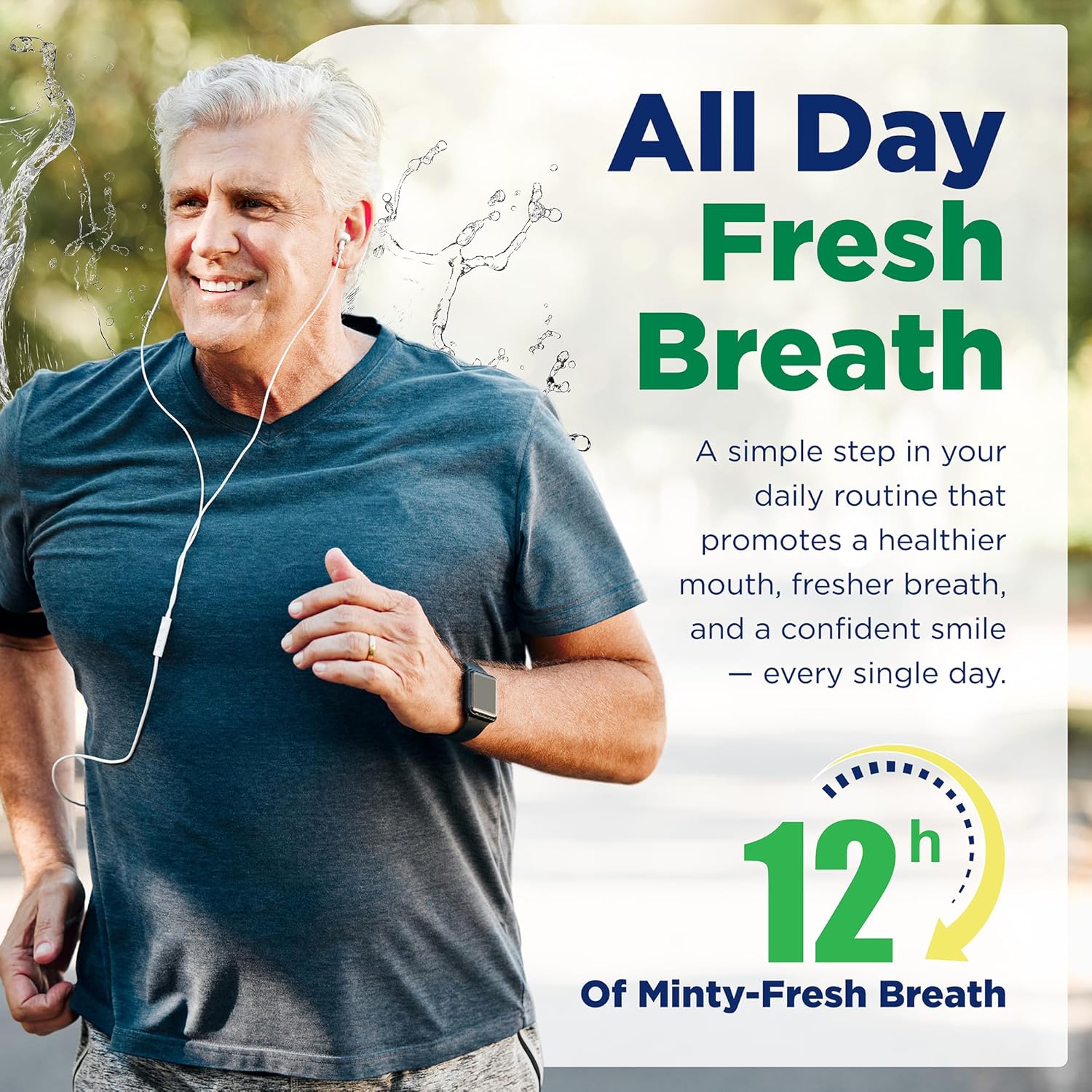 Prevention Daily Care Alcohol-Free Mouthwash, Hydrogen Peroxide Teeth Whitening with Soothing Fresh Mint for Bad Breath Treatment, Fluoride-Free Gum Care Oral Mouth Rince 16 oz 12 Pack