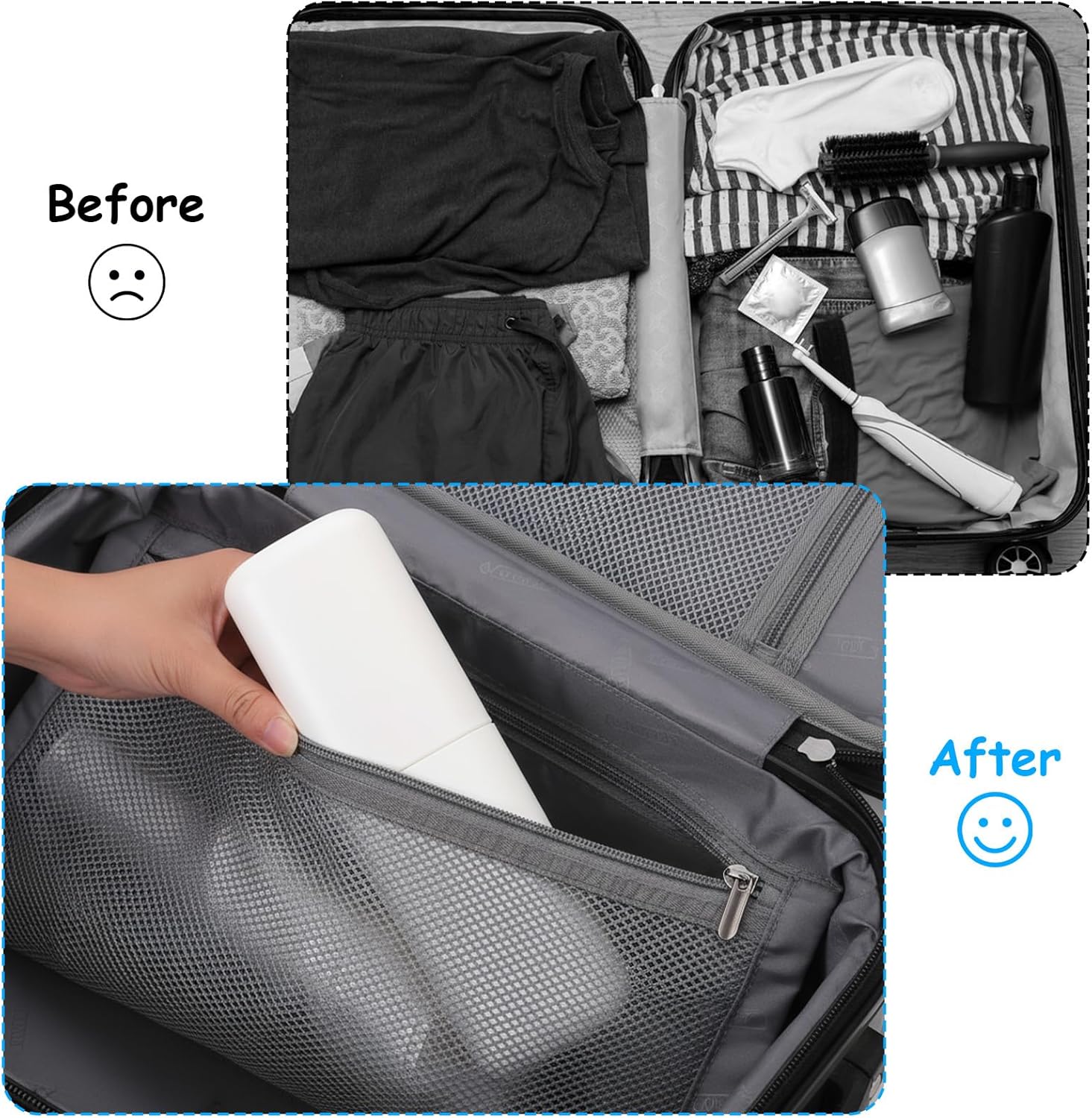 Toothbrush Travel Case Portable Toothbrush Holder with Mouthwash Cup Compact Toothbrushes and Toothpaste Container for Traveling Camping Business Trips Large Capacity White Toothbrushes Holders