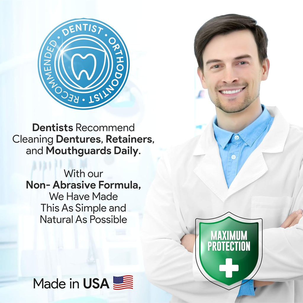 120 units Overnight Retainer & Denture Cleaning Tablets- Extra Strength, Best Cleaner Removes Bad Odor, Plaque, Stains from Retainers, Night Guards, Mouth Guard, & Dental Appliances.