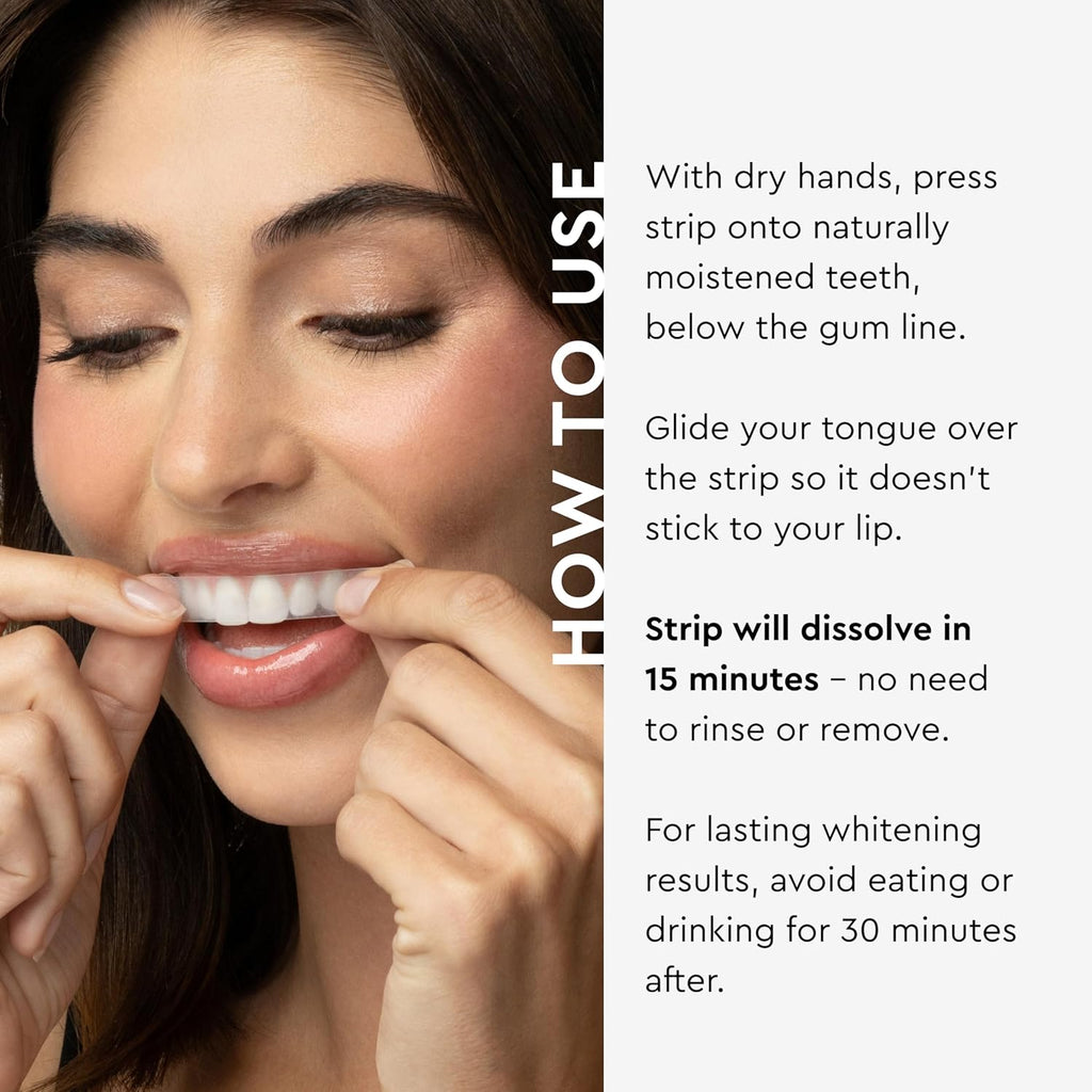 MOON Dissolving Teeth Whitening Strips, 56 No Rinse Nighttime White Strips, Midnight Mint, Enamel Pro+, Chamomile & Lavender, Whiten Sensitive Teeth up to 7 Shades in 4 Weeks, Vegan Oral Care