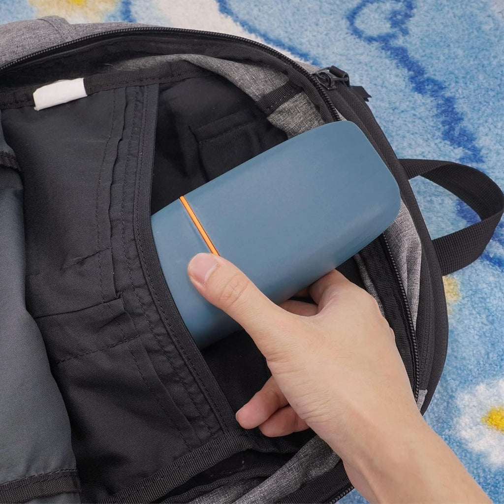 Toothbrush Cup Toothbrush Holder with Cover Travel Boothbrush Holder Portable Toothbrush Case and Carrier for Bathroom School Business Trip(Blue)