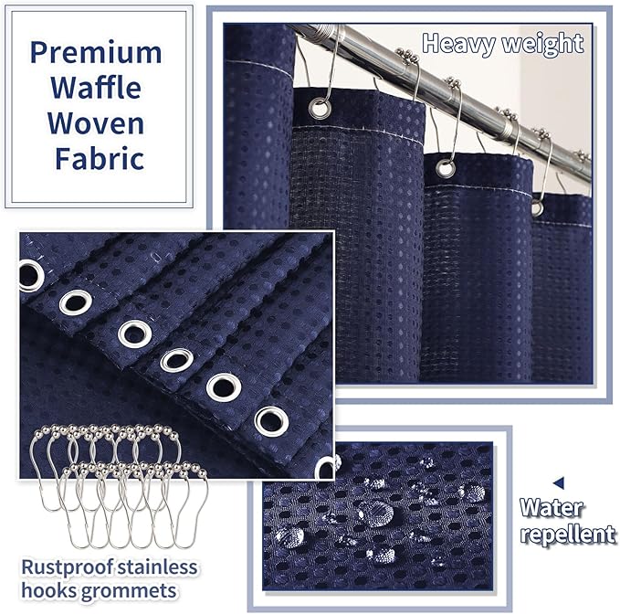 28PC Bathroom Set - Gorgeous Blue Bathroom Set, Bathroom Accessory Set, Blue Shower Curtain Set with 5PC Shower Organizer