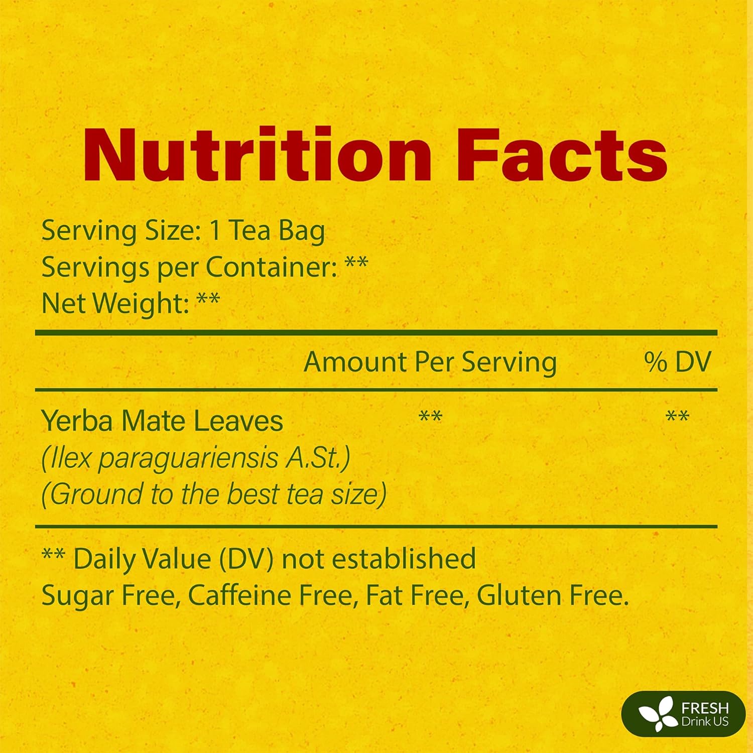 FreshDrinkUS, Yerba Mate Tea Bags | 120 Tea Bags | Traditional South American Herbal Tea – Smooth & Refreshing Flavor – Premium Quality, Sustainably Sourced. Vegan.