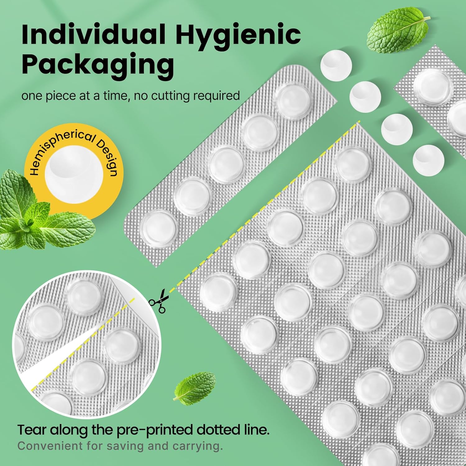 Orthodontic Wax for Braces Wax Individual Hygienic Packaging Dental Wax Dots (90PCS, Mint)