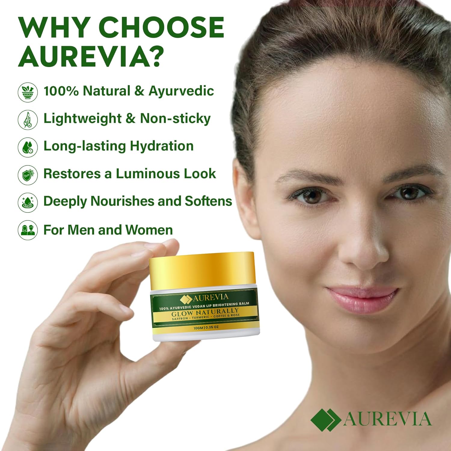 Vegan Lip Brightening Balm – Ayurvedic Lip Care for Dark & Smoker Lips | Deeply Hydrating, Moisturizing & Nourishing with Rich Antioxidants – Clean Beauty Plant-Based Formula