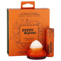 Poppy & Pout Lip Care Set | Lip Balm & Scrub | Sustainable Cardboard Tubes & Glass Jars, All Natural, Beeswax, Coconut Oil, Cruelty Free, Exfoliating & Moisturizing Lip Treatment (Orange Blossom)