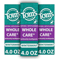 Tom's of Maine Whole Care Natural Toothpaste with Fluoride, Wintermint, 4 Oz. 3-Pack (Packaging May Vary)