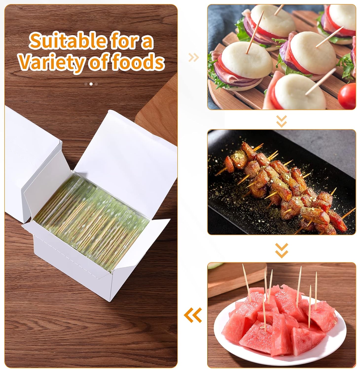 Individually Wrapped Toothpicks - AMRANKUO 5000 Count Bulk Bamboo Wooden Toothpicks | Splinter-Free, Sanitary & Portable for Travel, Restaurants, Parties | Wood Toothpicks