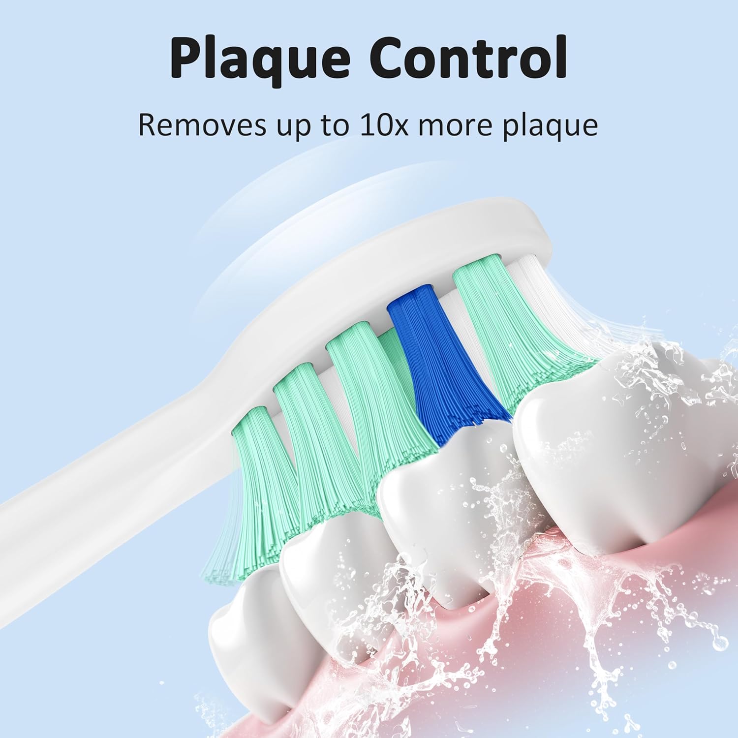 Replacement Toothbrush Heads Compatible with Philips Sonicare Click-on Electric Toothbrush Handles Plaque Control 14 Pack White