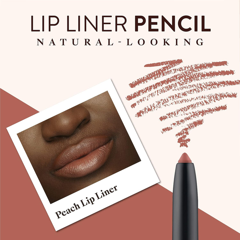 Mented Cosmetics Lip Liner for Women, Dark Brown Lipliner Lip Pencil, Waterproof Lipliner, Vegan + Cruelty Free Makeup, Peach