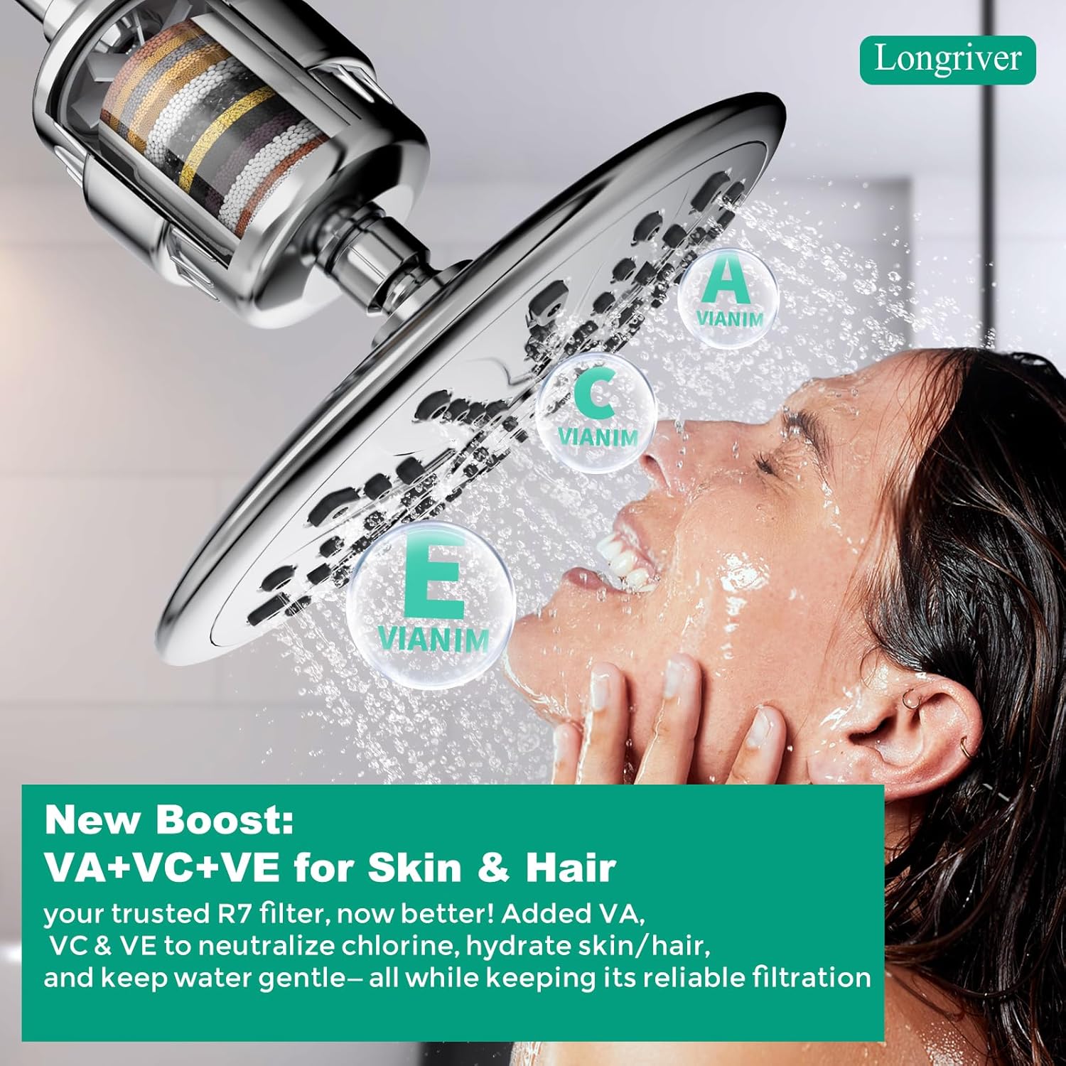 3 Pack 33 Stage Universal Shower Filter Replacement Cartridge V+C+E- Hard Water Purifier Removes Chlorine, Heavy Metals, Iron, Sediments - High Output Water Softener for Skin & Hair