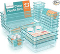 23 PCS Drawer Organizer Set, 5 Varied Size Bathroom and kitchen Drawer cabinet organizer Trays, Clear Storage Bins for Makeup, Jewelry, Utensils and Gadgets