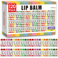 AZEN 120 Pack Lip Balm, Natural Lip Balm Bulk, Lip Care Product, Moisturizing Lip Balms for dry cracked lips - 12 Flavors