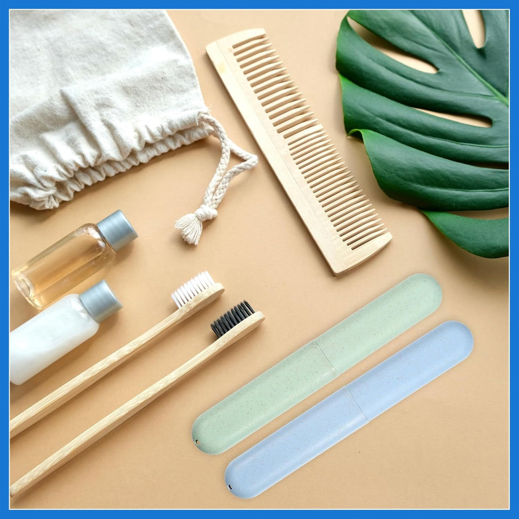 2pcs, Traveling Toothbrush Holders Case, PP Toothbrush Case for Travel Business, Green, Blue, 8.07''x1.22''x0.83'' Routine