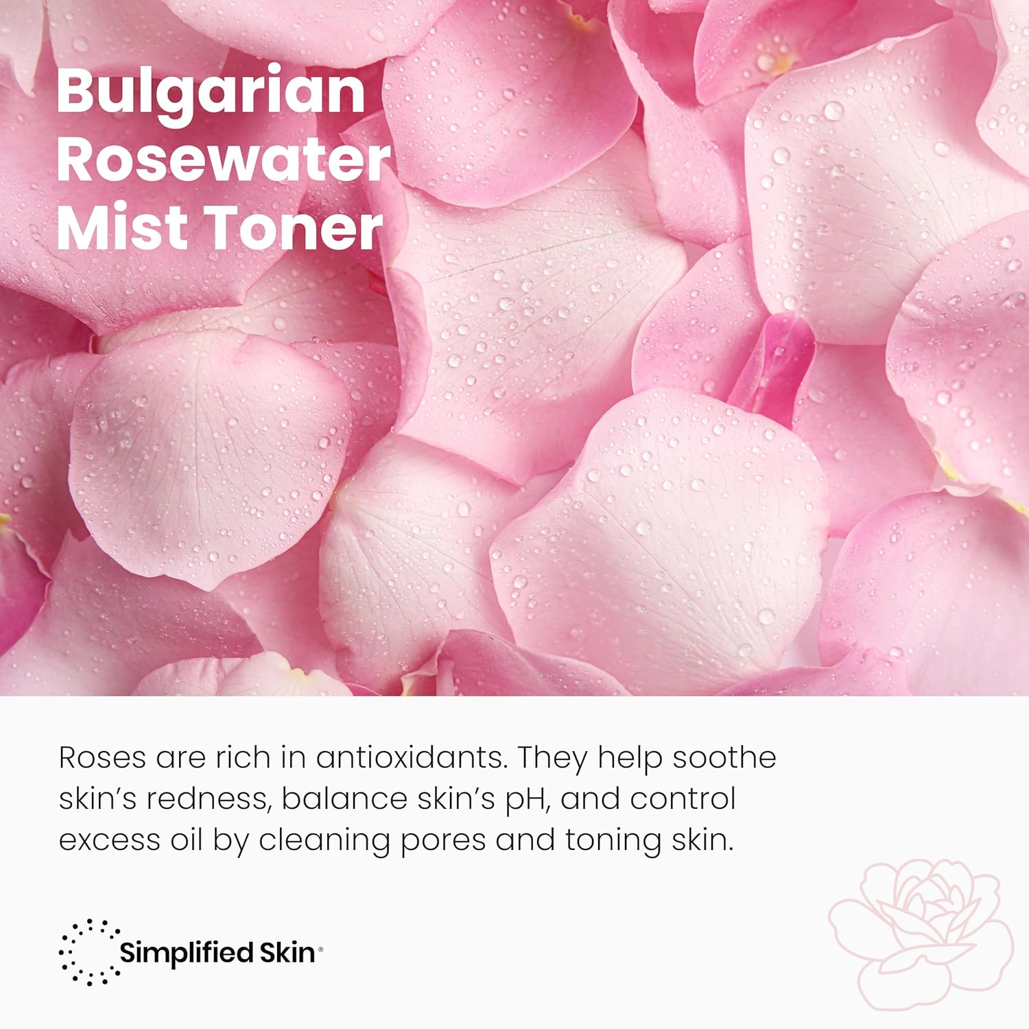 Rose Water Spray for Face & Hair – Pure USDA Organic Rosewater Toner – Refreshing Mist for Skin Care, Makeup & Locs – Natural Rose Scent, 4 Oz (3 Pack)