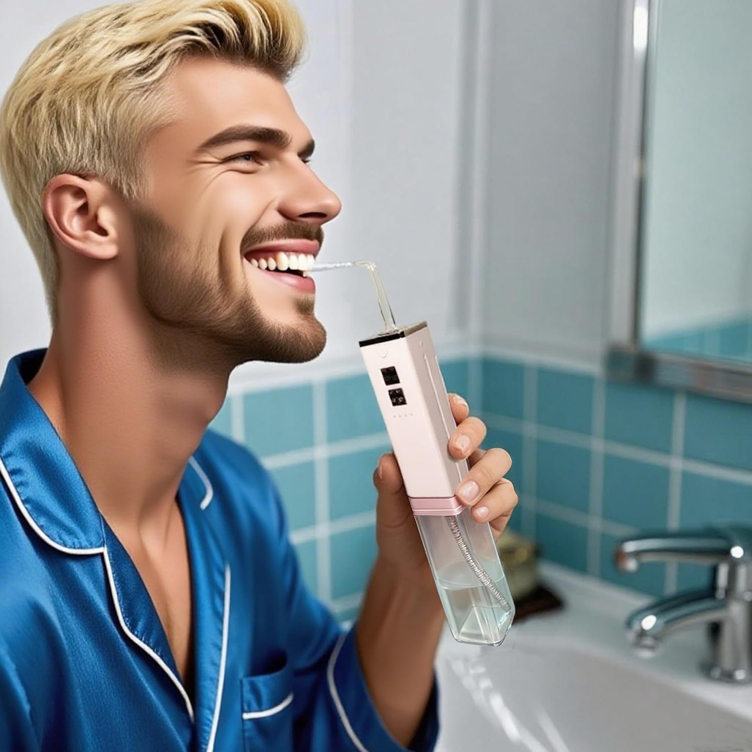 Water Flosser & Toothbrush Combo-Portable Dental Oral Irrigator, 4 Nozzles, 2 Brush Heads, Travel Case,IPX7 Waterproof.with Powerful Water Pump, Adjustable Water Pressure,1400 PPM. White