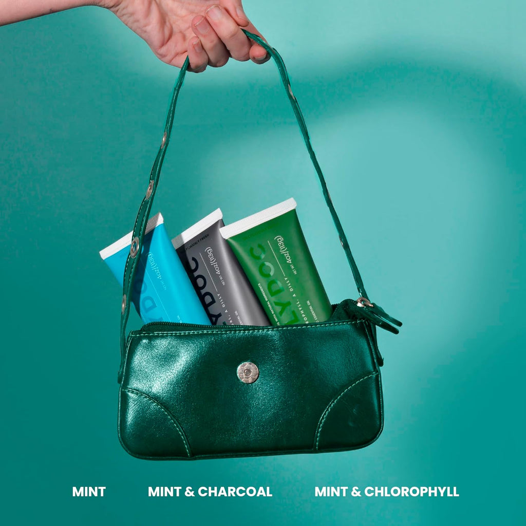 Fluoride-Free Mint Toothpaste for Fresh Breath, Gentle on Teeth, Natural Ingredients, Eco-Friendly Bioplastic Tube, Sustainable Oral Care for Adults and Kids (3 Pack, Mix)