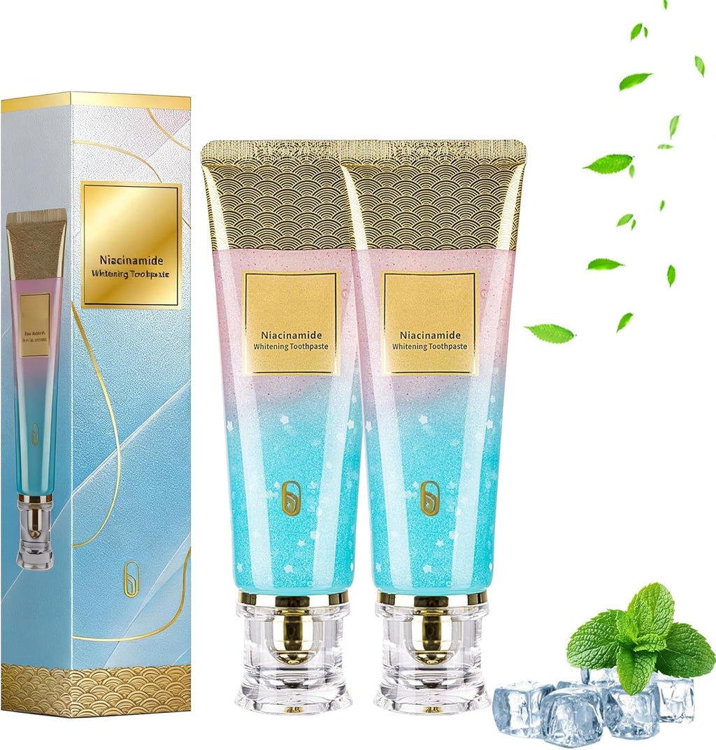 Niacinamide Whitening Toothpaste, Triple Action Whitening with Natural Gentle Care Deep Stains Radiant Smile Natural & Gentle Formula Fresh Breath (2)