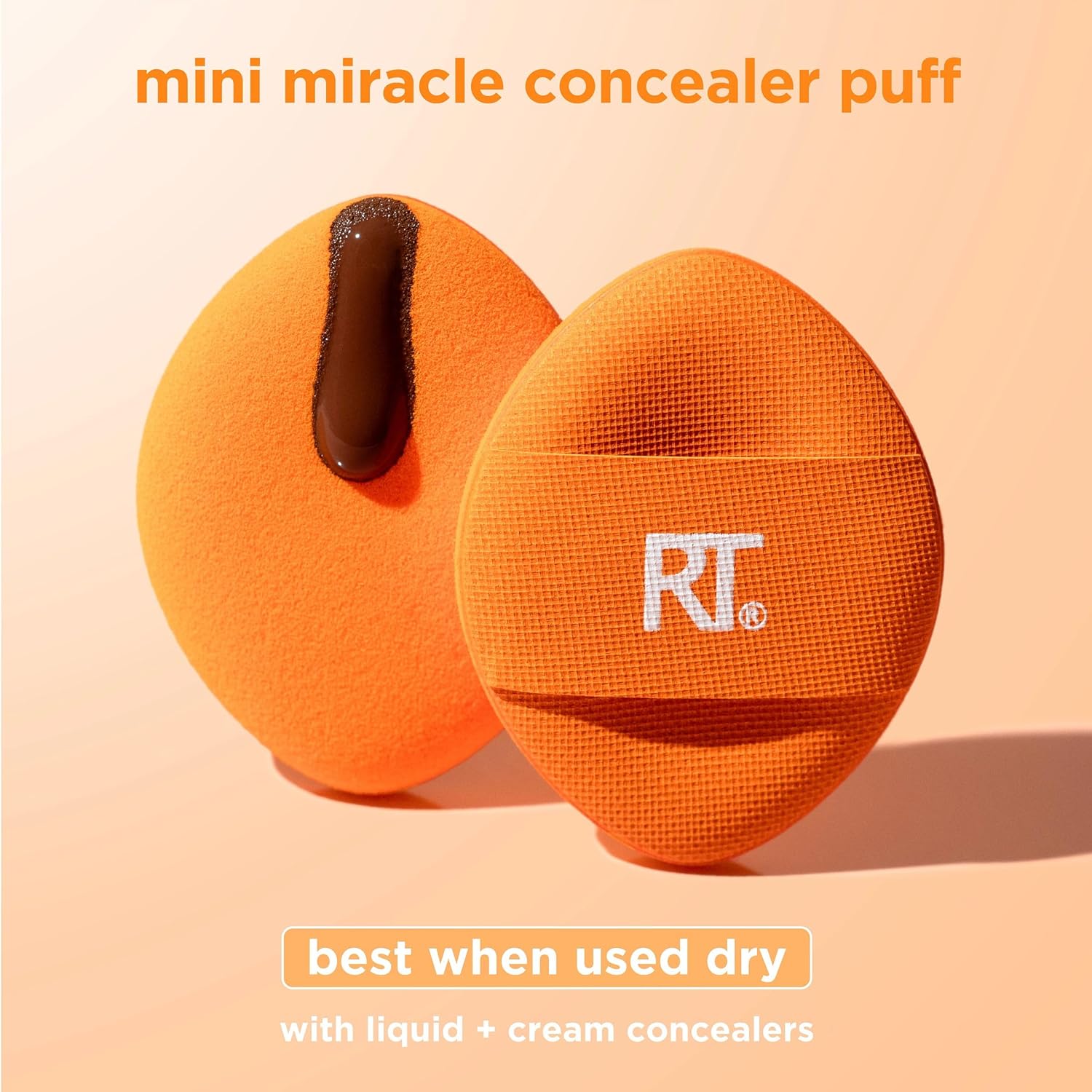 Real Techniques Mini Miracle Concealer Puff Trio, Small Makeup Puff For Liquid & Cream Foundation & Concealer, Targeted Concealing, Travel Friendly & Reusable, Vegan & Cruelty Free, 3 Count