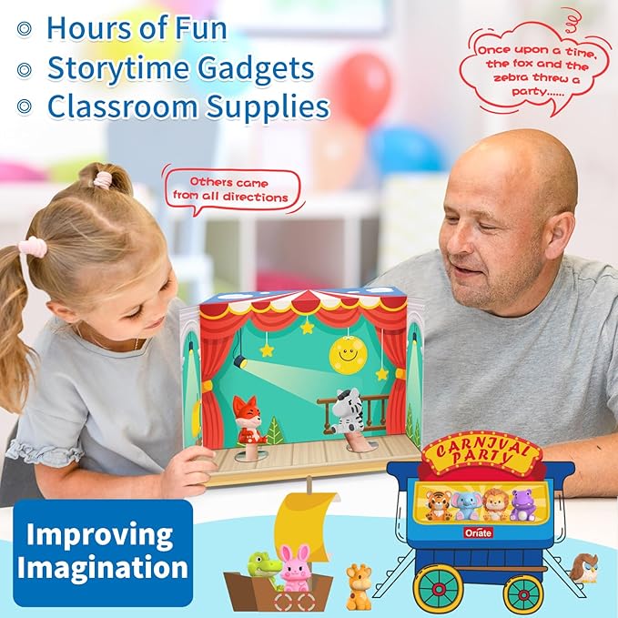 Oriate Zoo Animals Finger Puppets, 10PCS Infant Jungle Animals Finger Bath Pool Toys, Puppet Theater Storage Bags incl, 12m+ Toddler Travel Toys