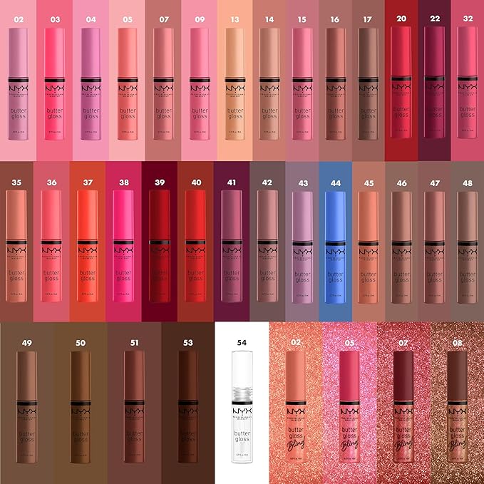 NYX Professional Makeup Butter Gloss Bling Lip Gloss, Non Sticky and Shiny Vegan Lip Makeup - Dripped Out