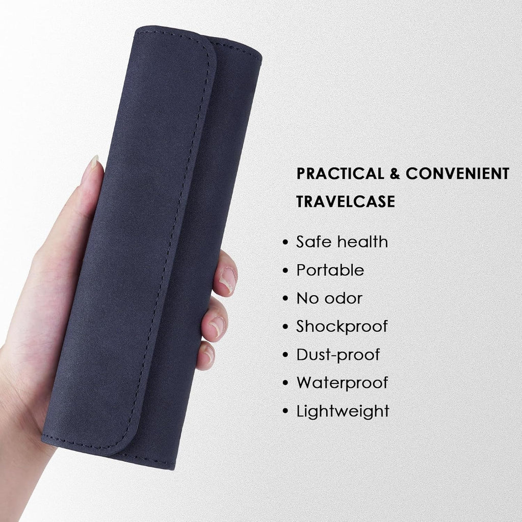 Travel Electric Toothbrush Case, Portable Containers Toothbrush Holder Storage Box, PU Toothbrush Travel Case Compatible with Oral-b Pro 1500 8000, Philips 4100, 5100 6100, 9900 (Dark Blue 2Pack)