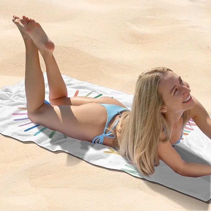 Boho Sunshine Kids Beach Towel, Boho Colorful Sunshine Pool Towels, You are MySunshine Large Beach Bath Travel Towels for Girls Boys Kids, Sun Bathroom Nursery Accessories Decor,30x60in