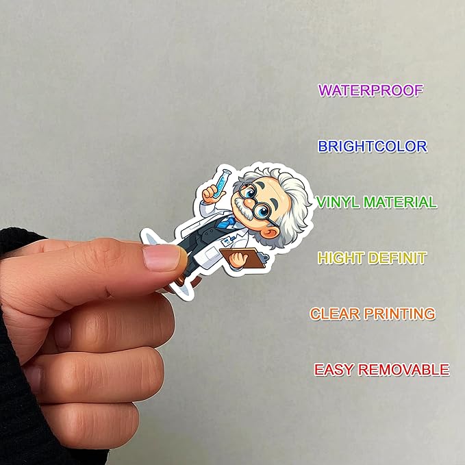 100 PCS Science Stickers Pack, Vinyl Waterproof Decals of Atoms DNA Microscopes Space Planets Math Formulas, Fun Gift for Kids Teens Adults Students Teachers Laptop Water Bottle Scrapbook