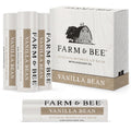 Natural Lip Balm - Organic & Natural Ingredients - Beeswax Based Moisturizing Lip Care Chapstick for Chapped Lips - Great Gift Idea - Farm & Bee - 0.15oz (Pack of 4 - Vanilla Bean)