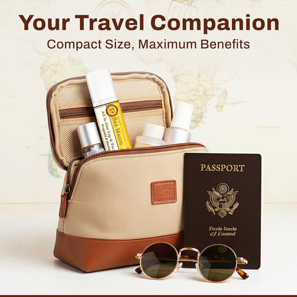 Organic Beeswax Lip Balm - Natural Chapstick for Dry Lips - Honey & Propolis Moisturizing Wand - Non Petroleum Lip Balm for Men & Women - Clean Lip Care for All Skin Types, 0.65 oz