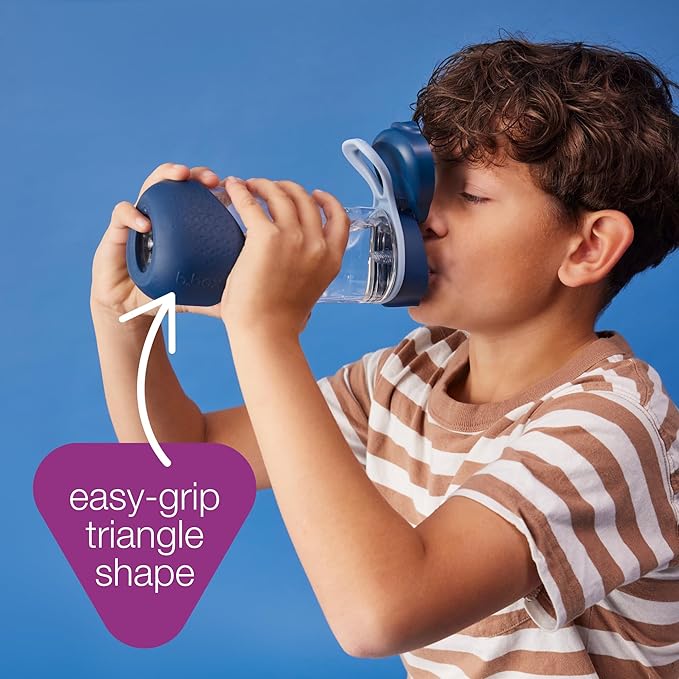b.box 20 oz Sport Spout Kids Water Bottle for School, Sports, Travel, Daycare. Leakproof, Spill Proof, Dishwasher Safe. Easy Grip Triangle Shape, Durable Tritan Material. BPA Free.