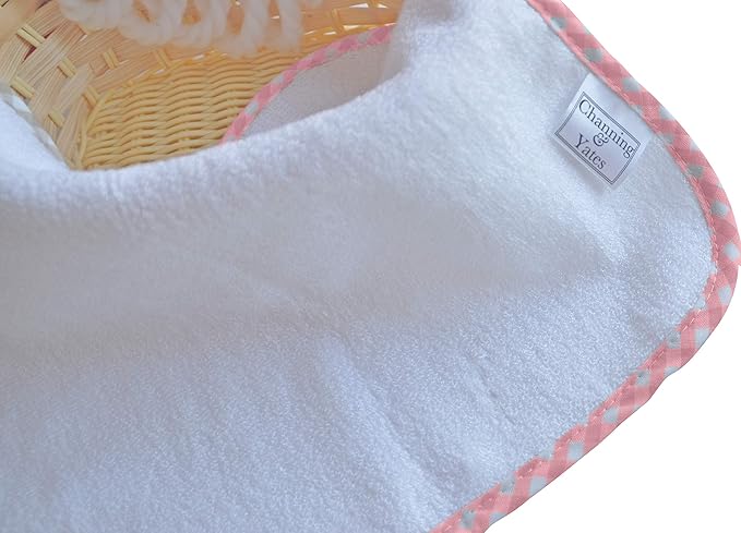 Channing & Yates Premium Boutique Baby Washcloths - (6-Pack) Organic Viscose Made from Bamboo Wash Cloths 2X Thick & Soft - Helps Eczema - Adult Face Washcloths - (Pink on White)