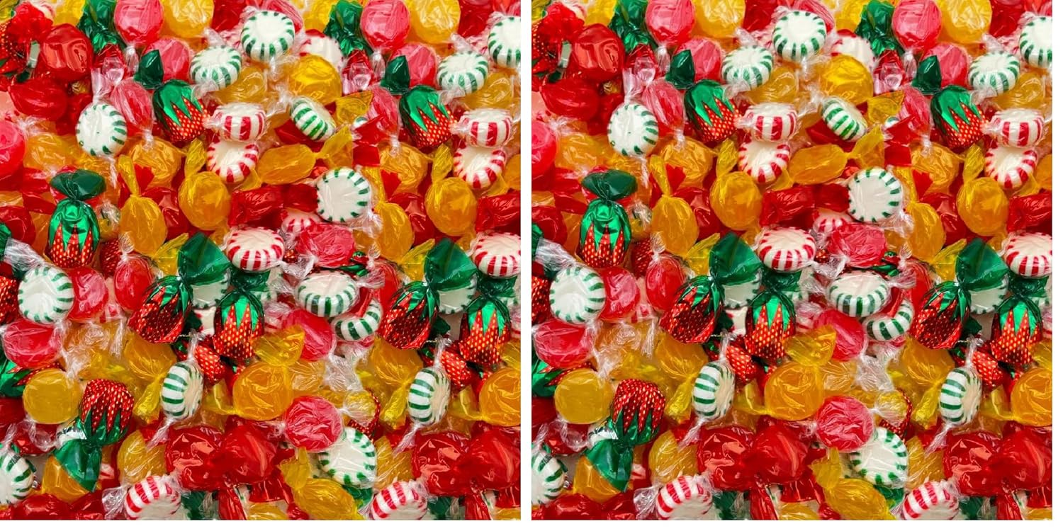 Hard Candy Assortment | 3 Pound Bag | Starlight Mints, Strawberry Drops, Butterscotch, Cinnamon Discs - Hostess Mix (Pack of 2)