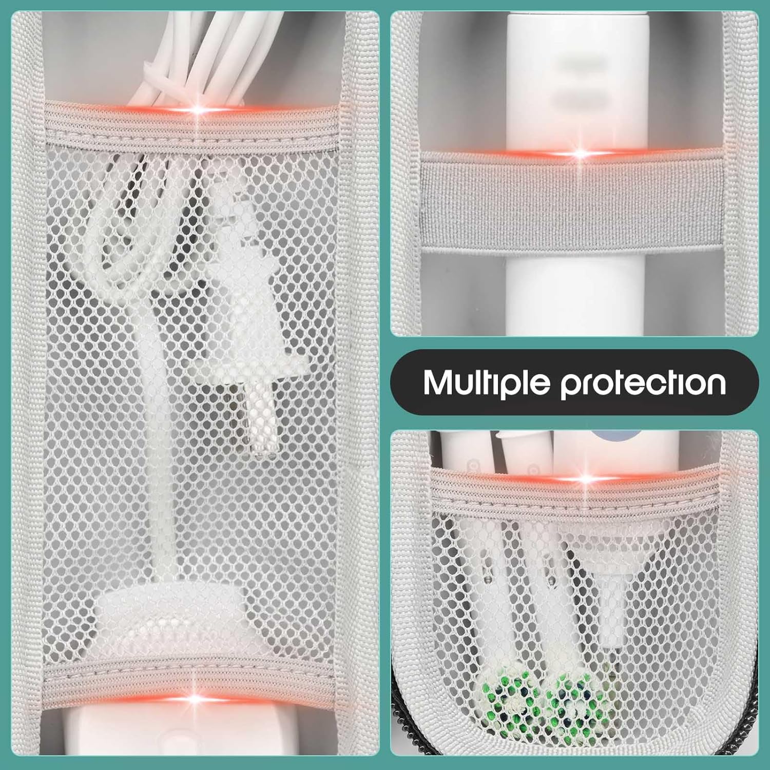 Toothbrush Travel Case Compatible with Oral-B Pro 1000 3000 5000 7000 7500 9600/ for Philips/for Sonicare/for ProtectiveClean 4100 5100 6500 7500 Electric Toothbrush (Only Case-Black/Gray)