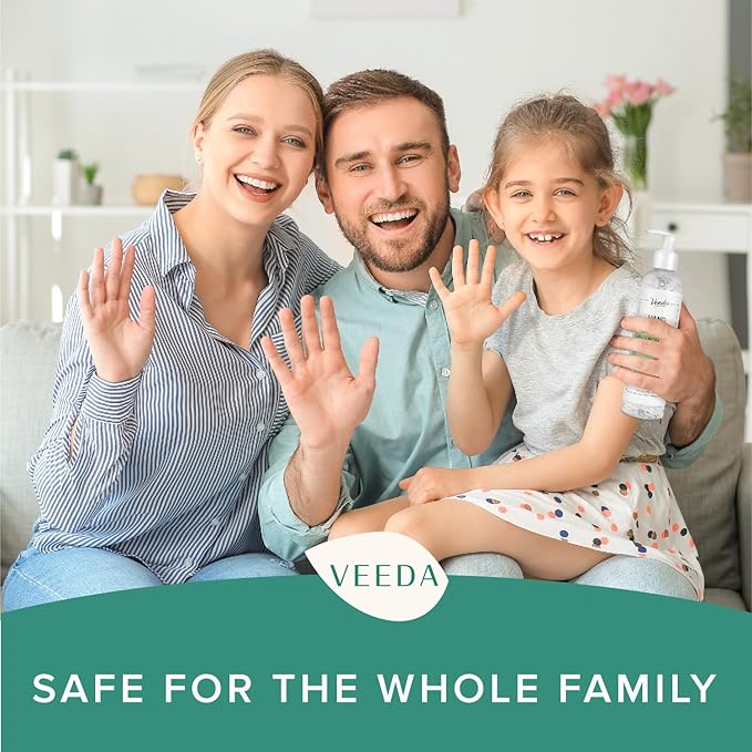 Veeda Scented Hand Sanitizer with Lemon Zest Scent - Moisturizing Clear Gel with Vitamin E & Antimicrobial Formula- Contains 70% Ethyl Alcohol - Hand Sanitizer Travel Size, Made in USA - 8 fl. oz.