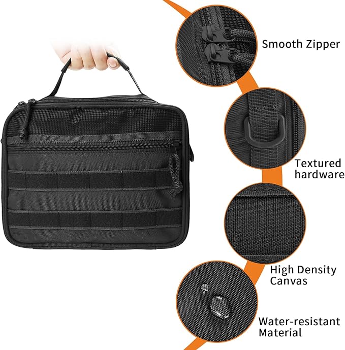 SMONT Tactical Toiletry Bag for Men, 9.5" Hanging Dopp Kit Shaving Hygiene Bag for Traveling Bathroom