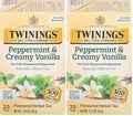 Twinings Peppermint & Creamy Vanilla Herbal Tea Individually Wrapped Bags, 20 Count (Pack of 2), Formerly Buttermint, Naturally Caffeine-Free, Enjoy Hot or Iced